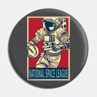 Astronaut Playing Football National Space League Pin