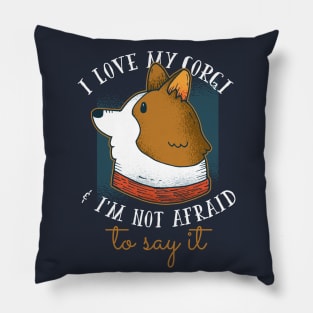 I Love My Corgi Pillow