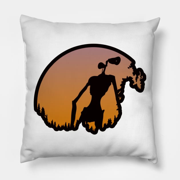 Siren head silhouette Pillow by blackdesain99