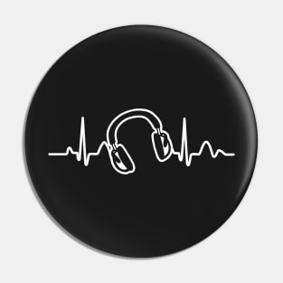 Lines of Heart, Pulz Herzline electrocardiogram with headphones Pin