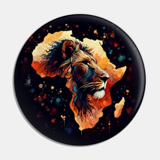 Africa silhouette lion savannah abstract style Pin