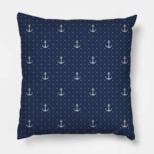 Anchor Navy Blue Pattern Pillow