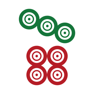 Seven Circle Wheel Dot Qi Tong 筒 Tile. It's Mahjong Time! T-Shirt