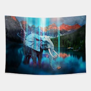 Elephant in the Water Tapestry