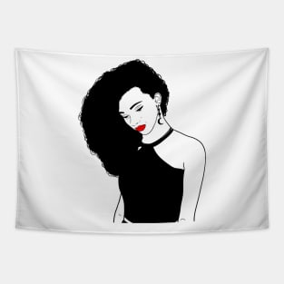 Schöne Frau mit Locken - Geschenk - Beauty Tapestry