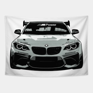 BMW M2 Racing Illustration Tapestry