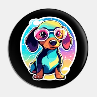 Dachshund Dog Illustration Pin