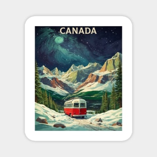 Canada Aurora Boreal Vintage Poster Tourism Magnet