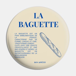 La Baguette Graphic and French Phrases Pin