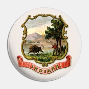 1876 Indiana Coat of Arms Pin