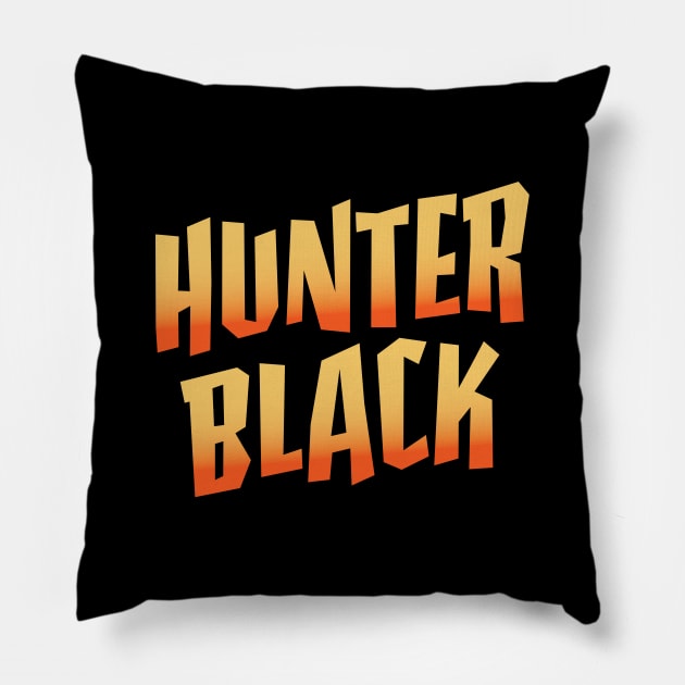 Hunter Black Logo Pillow by RaygunTeaParty