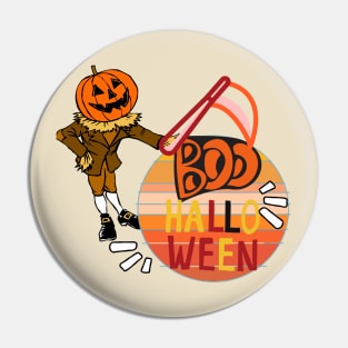 Pumpkin Man - Halloween - BOO - Orange Pin