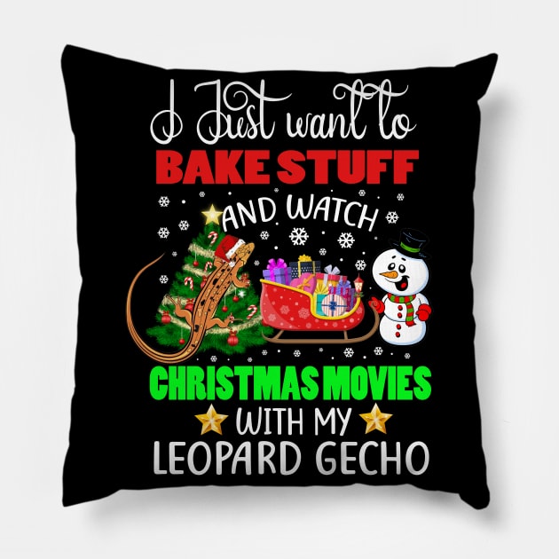 Watch Christmas Movies With My Leopard Gecko Pillow by Sinclairmccallsavd