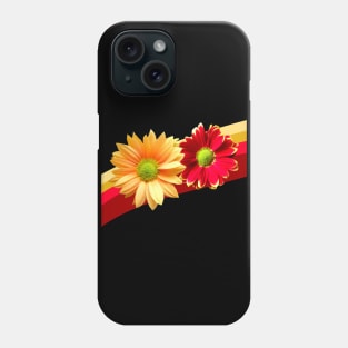 red yellow flowers bloom petals Phone Case