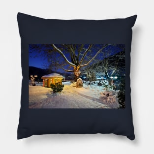 Christmas postcard from Megalo Chorio Pillow