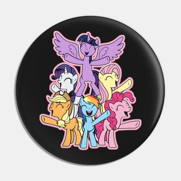 MLP Mane Six No Outline Pin by Unicornarama