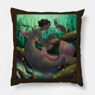 Cat Fish Mermaid Pillow
