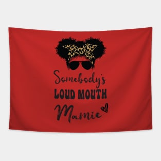 Perfect Afro Somebodys Loud Mouth Mamie, Leopard Bandana Sunglasses Tapestry