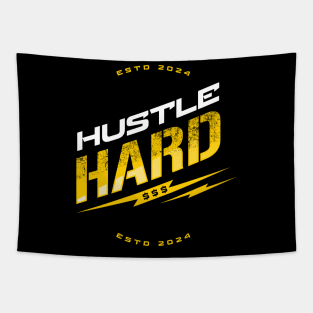 Hustle hard gold Tapestry