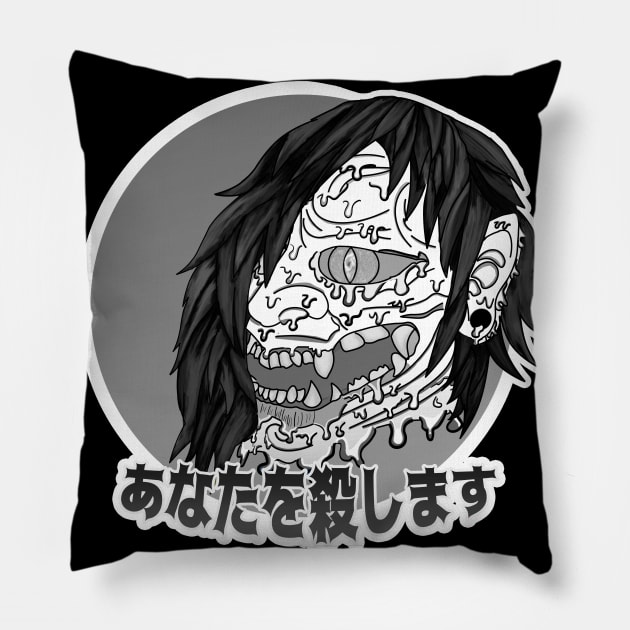 Oni Grime Manga Style Pillow by Jonathan Romero hernandez