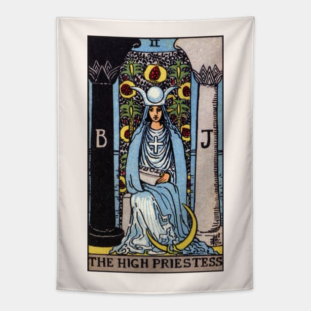 High Priestess Tarot Card Tapestry by visionarysea