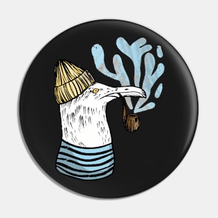 smoking seagull Pin