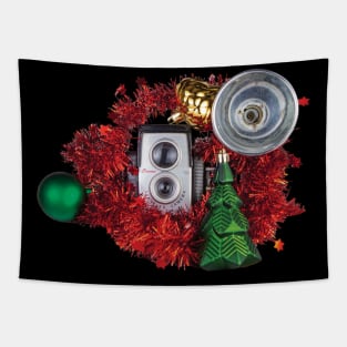 Vintage Christmas Camera Tapestry