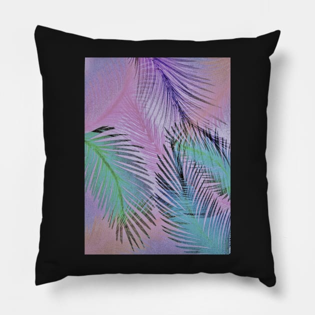 pretty rainbow colours feather palm print exotic design tropical poster Pillow by jacquline8689