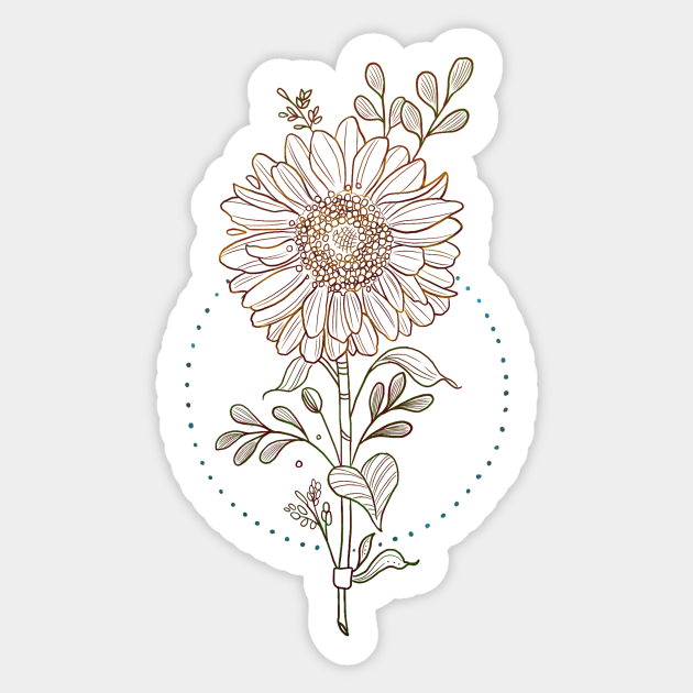 Colorful Sunflower Outline Sunflowers Pegatina Teepublic Mx Outline flower stock photos and images. colorful sunflower outline