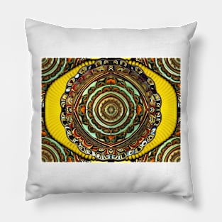 Layers of Time on a Yellow Platter Pillow