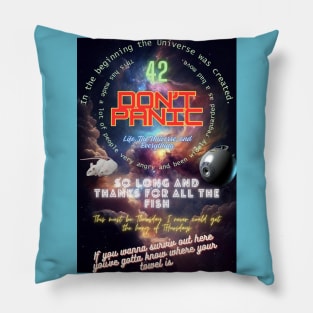 Don't Panic Hitchhiker's Guide to the Galaxy Pillow