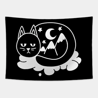 Black Cat Nature Night Tapestry