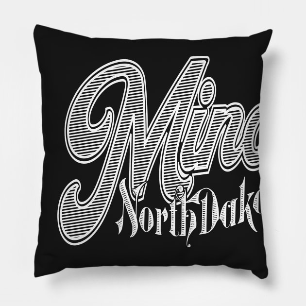 Vintage Minot, ND Pillow by DonDota