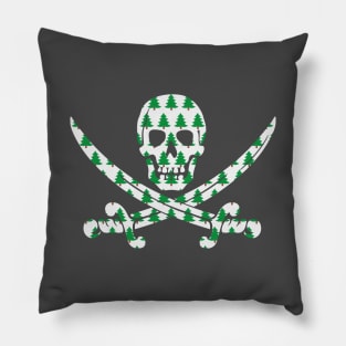 Skull and Crossbones Christmas Tree Pattern Pillow