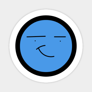 Blue Smirk Face Magnet