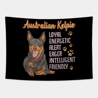 Cute Australian Kelpie Loyal & Friendly Dog Distressed Tapestry