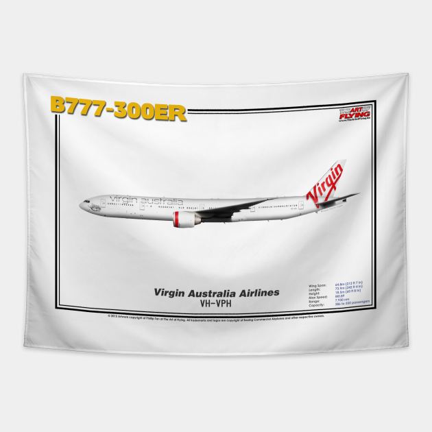 Boeing B777-300ER - Virgin Australia Airlines (Art Print) Tapestry by TheArtofFlying