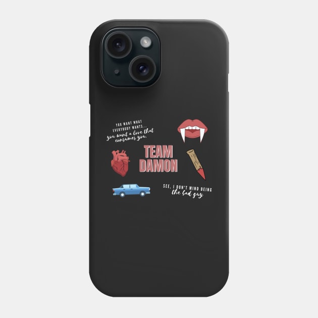 Team Damon Vampire Pack Phone Case by myabstractmind