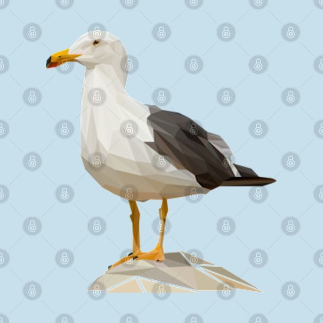 Seagull Bird Lowpoly Art by faagrafica