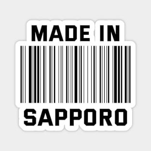 Black Text Made in Sapporo Magnet