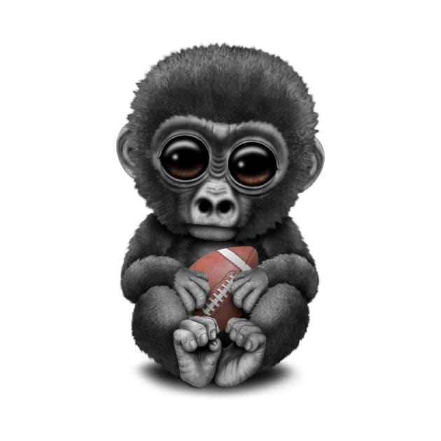 Cute Baby Gorilla Playing With Football by jeffbartels