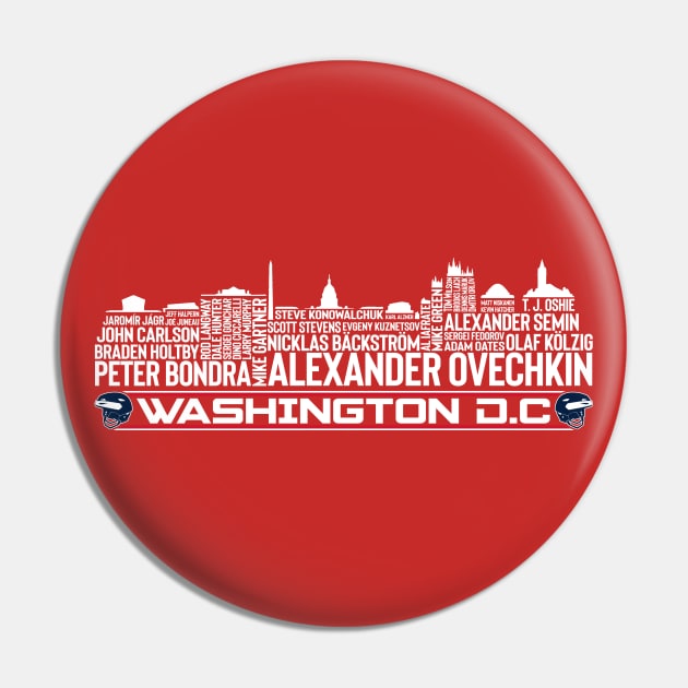 Washington Hockey Team All Time Legends, Washington D.C City Skyline Pin by Legend Skyline