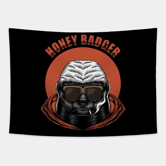 honey badger eyeglasses Tapestry by irelandefelder