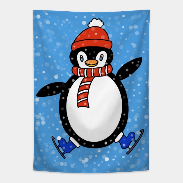 WHITE Christmas Penguin. Tapestry by SartorisArt1