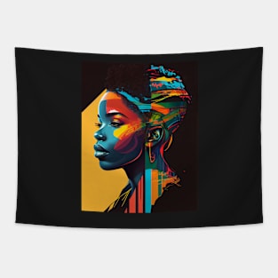 Colorful pop art style woman portrait Tapestry