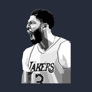 Anthony Davis Lakers Black White Art T-Shirt