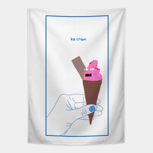 Scream for 'Ice Cram' Pink Soft Serve Angst Artwork Tapestry