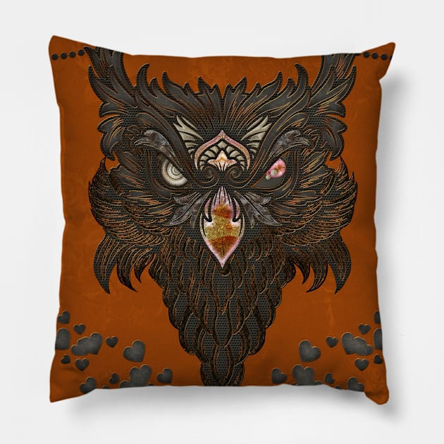 Awesome fantasy  steampunk  owl Pillow by Nicky2342