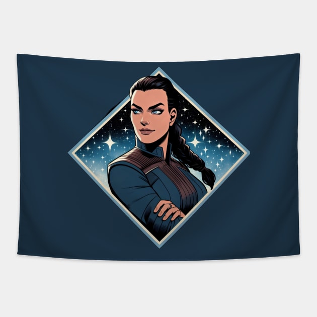 Space Commander Amidst the Stars - Sci-Fi Tapestry by Fenay-Designs