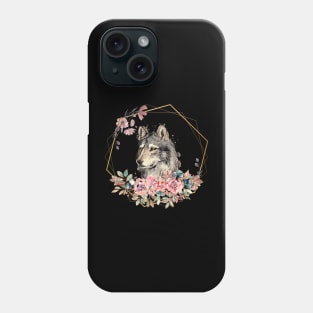 Wolf Face Floral Look Phone Case